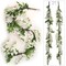 Set of 2 White Silk Wisteria Garlands - 5 Ft Elegant Artificial Floral Decor for Weddings, Parties & Home Interiors - Realistic Blooms Floral Home by Artificial Flowers
